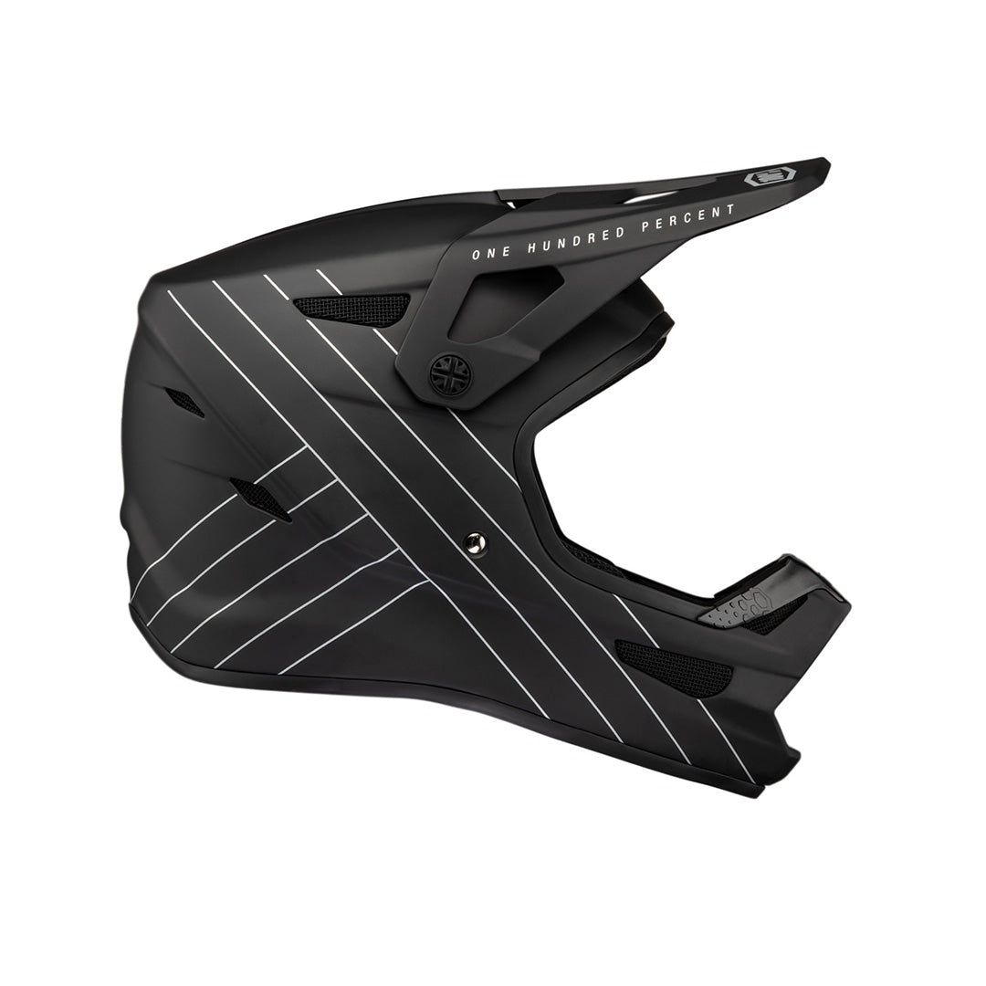 profile view of 100% STATUS Youth Helmet - Black