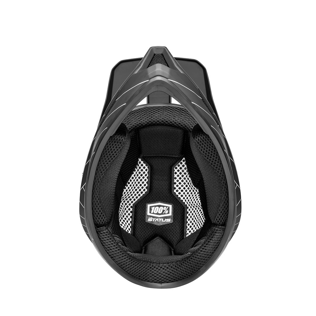 inside view of 100% STATUS Youth Helmet - Black
