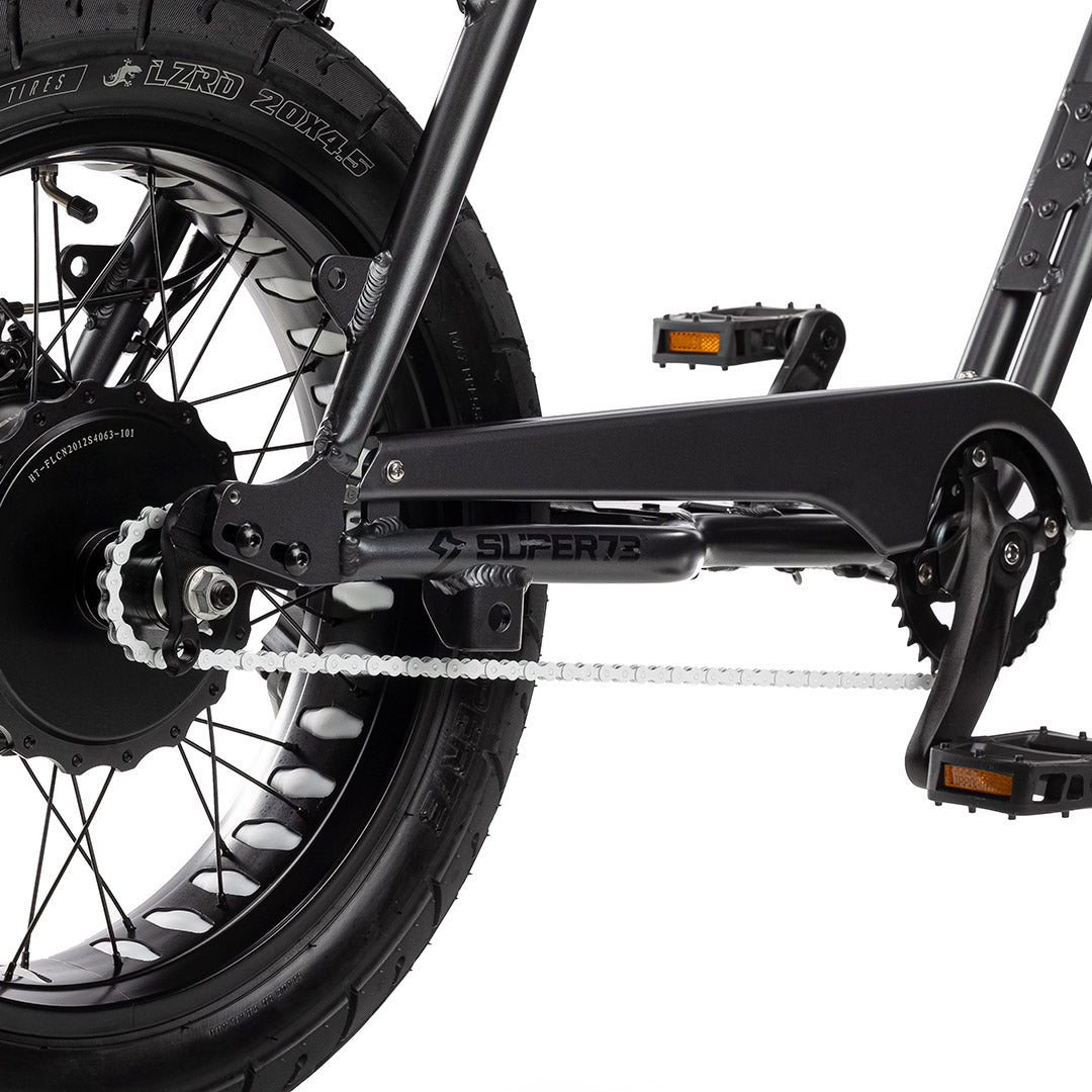 White chain on bike with white background. @color_white