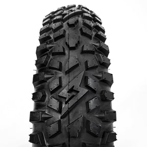 Close up tread photo with SUPER73 logo as a tread knob