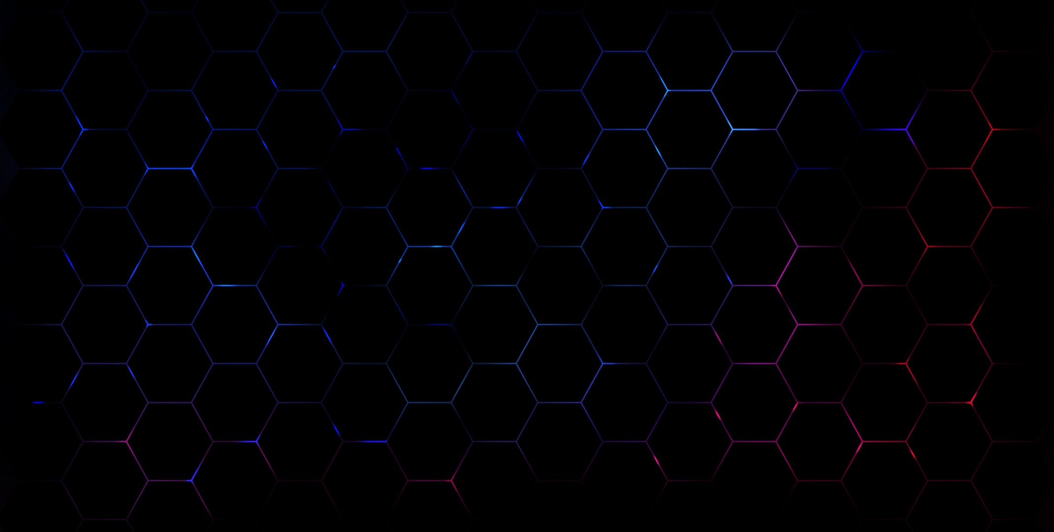 Black and neon hexagon background