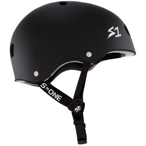 Full side view of the S1 Lifer Helmet in Matte Black against a white background.
