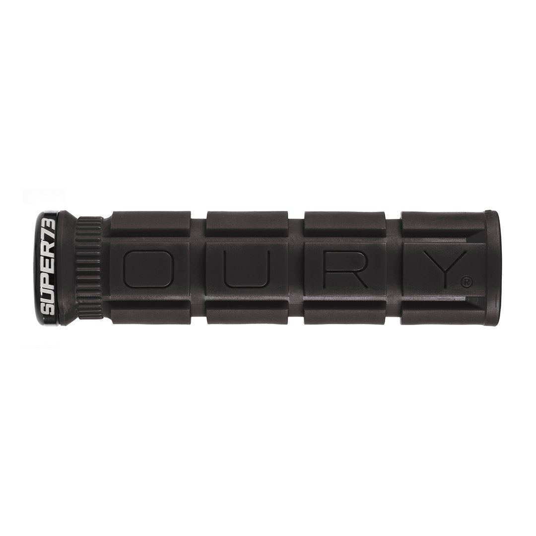 Jet Black SUPER73 x Oury Single-Sided Locked-On V2 Grip on white background. @color_jet black