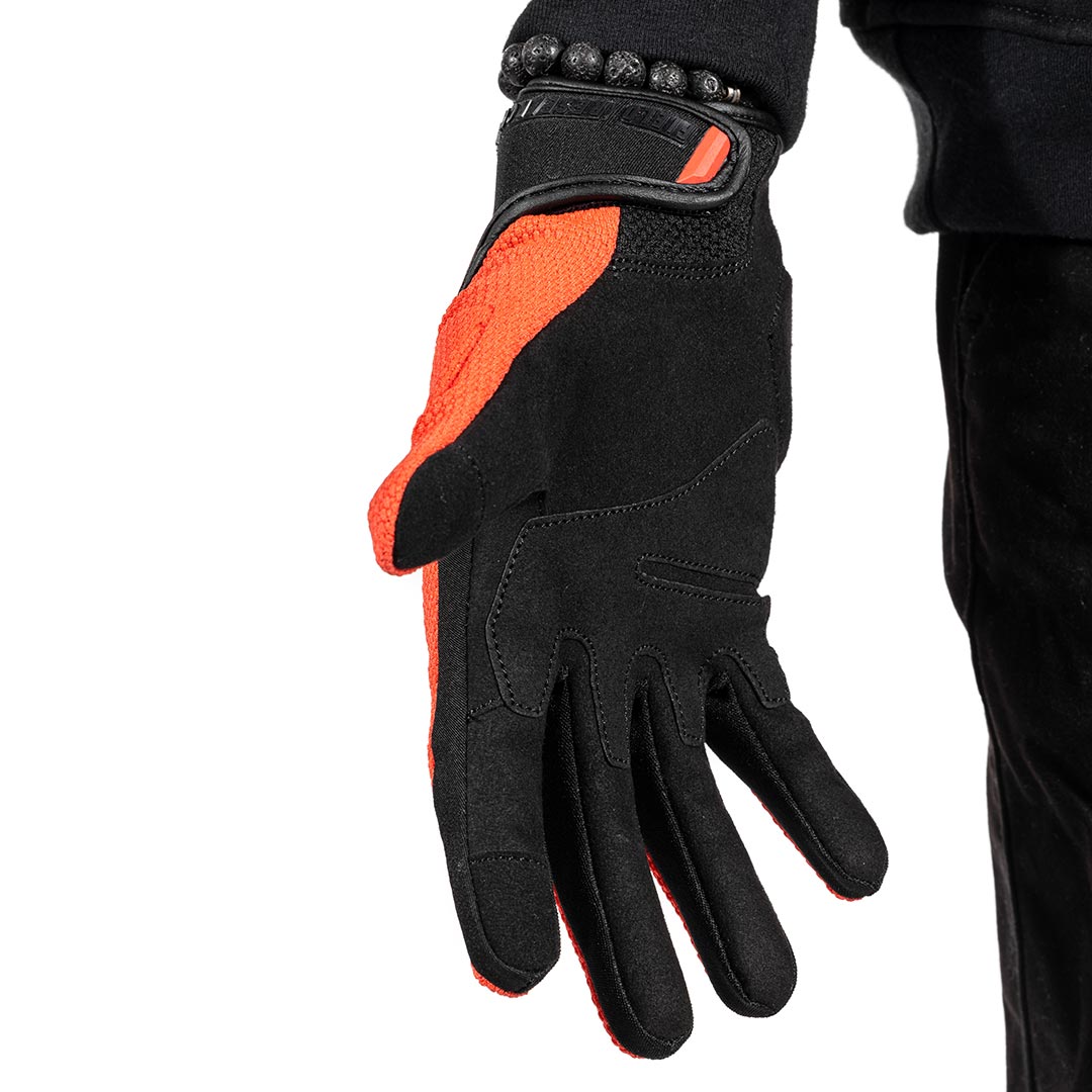 Orange glove on white background view 2 @color_blood orange